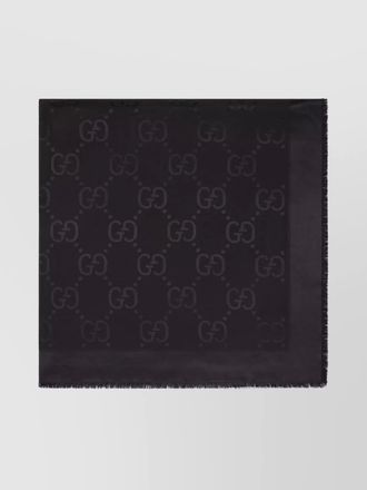 Gucci jacquard wool and silk shawl gg motif