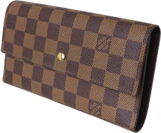 Louis Vuitton Damier Damier Canvas Ebene Long Wallet (Tri-Fold) (Pre-Owned)