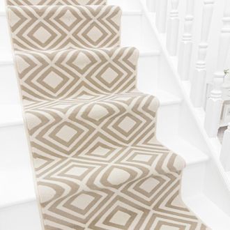 Runrug Stair Runner Carpet for Staircases - Soft & Comfy, 9mm - Kilim in Beige | Size: 60 cm x 570 cm