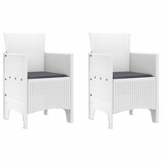 Berkfield Home Garden Chair Set of 2 White, Anthracite Polypropylene, Polyester in White