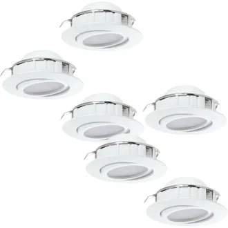 Loops 2 PACK 3 PACK Flush Ceiling Downlight White Adjustable Round Spotlight 6W LED