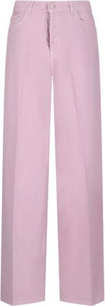 Haikure Wide Jeans, female, Pink, W25, Twill Style Trousers