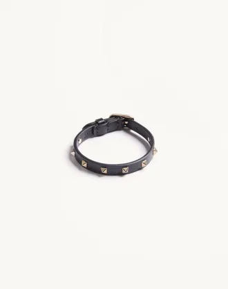 Valentino Garavani Bracciale Valentino Spike in pelle Donna NERO UNI