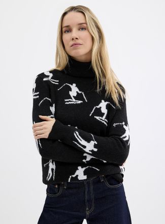 Contemporaine Womens Skiers jacquard turtleneck sweater
