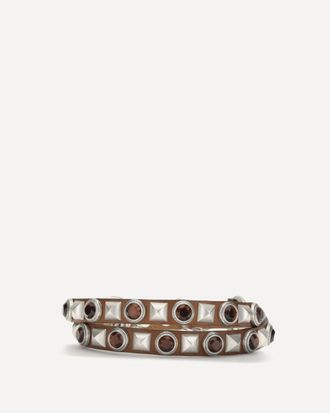 Etro Cintura in pelle con borchie gioiello Woman L