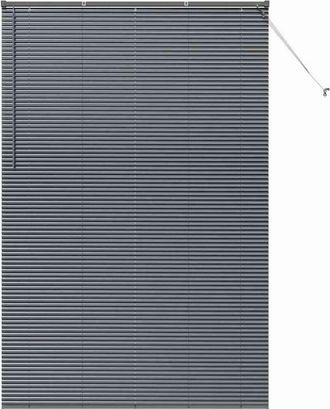 vidaXL Window Blind with Curtains Manual Dark grey Aluminium Vidaxl