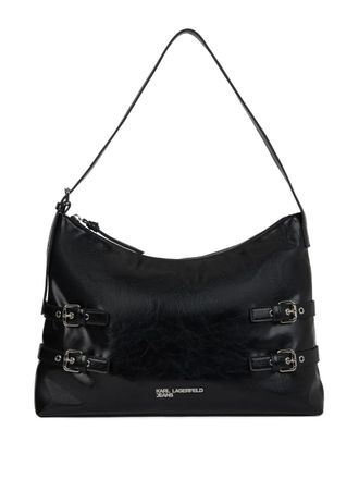 Karl Lagerfeld large buckle shoulder bag - women - Polyurethane - OS - Black