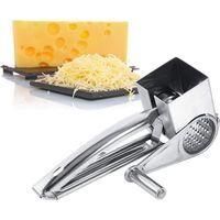 OEM Rallador De Queso, Rallador Rotatorio De Acero Inoxidable, Rallador Manual F&aacute;cil De Usar Y Limpiar Para Parmesano, Queso, Jengibre Y Chocolate - Crezu