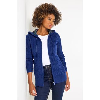 Joe Browns Cable Zip Hoodie in Navy at Nordstrom, Size Medium