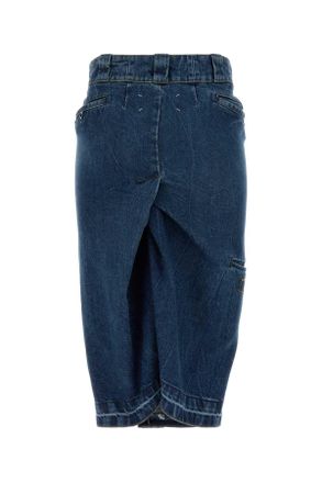 Maison Margiela Womens Denim Skirt Vintagemediumblue Exterior: Cotton Gonne