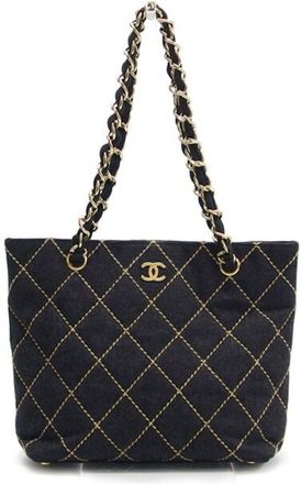 Chanel Wild Stitch Felt Handbag Shoulder Bag (Pre-Owned)