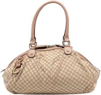 Gucci Pre-owned Handbags, female, Beige, Size: ONE SIZE Pre-owned Canvas Handbag