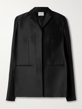 Khaite Blazer In Faille Di Misto Lana E Seta Crittan - Nero