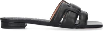 Bibi Lou Holly Flat Sandal - Dames - Sandalen - Zwart - 36 EU - Leer - Schoenen