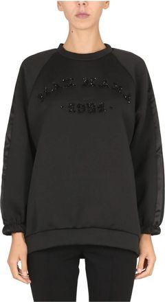Max Mara Halsketting Logo Met Strass - Dames - Sweatshirts - Zwart - XS - Hoodies & sweatvesten