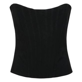 Raquel Diniz Elena Velvet Corset Top - - Tops - Donna - Nero - S