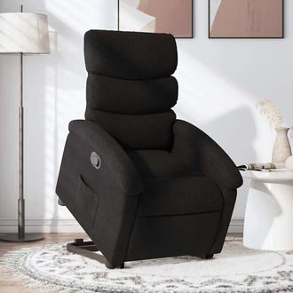 vidaXL Sill&oacute;n Reclinable Elevable Tela Negro Vidaxl