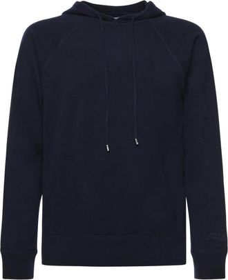 MC2 Saint Barth Hoodies & sweatvesten, Heren, Blauw, XL, Wol, Wilbur Merino Wool Hooded Jumper