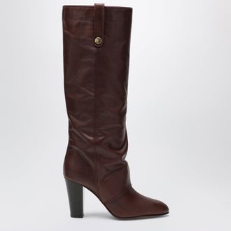 Chlo&eacute; Stivali con tacco Anouk marrone in pelle