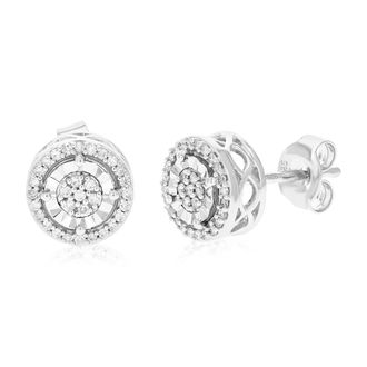 Vir Jewels 1/5 cttw Lab Grown Diamond Composite Earrings in Sterling Silver With Push Backs For Women