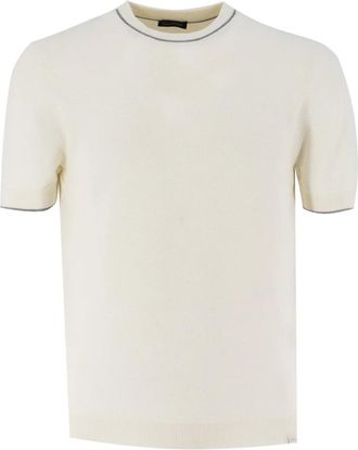 Paul & Shark Truien & Vesten, Heren, Wit, L, Katoen, Contrast Geborduurd T-shirt