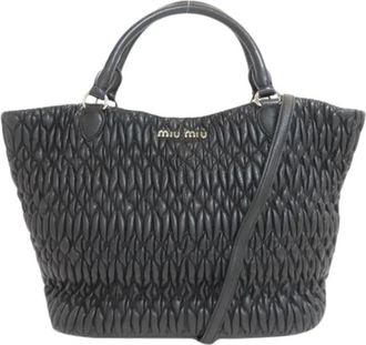 Miu Miu Pre-owned Handbag - Dames - Vintage Handtas - Zwart - ONE Size - Leer - Vintage