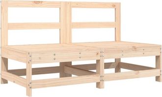 vidaXL Sof&aacute;s Centrales De Jard&iacute;n 2 Unidades Madera Maciza De Pino Vidaxl