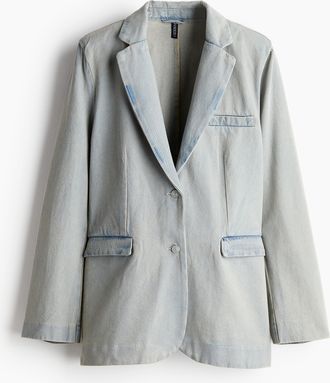 H&M Einreihiger Blazer aus Denim - Grau