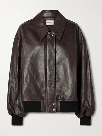 Khaite Bomber In Pelle Shelman - Marrone