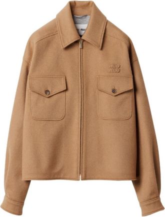 Miu Miu Light Brown Shirt Collar Jacket