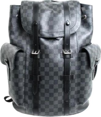 Louis Vuitton Pre-owned Christopher PM Damier Graphite Rugzak - Heren - Vintage Rugzakken - Zwart - ONE Size - Vintage