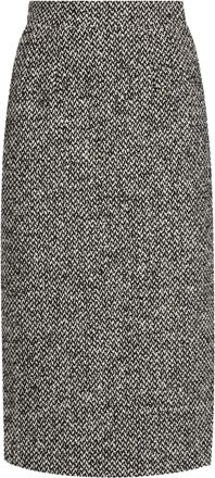 Dolce & Gabbana Gonna midi a matita in tweed - Nero