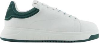 Emporio Armani Low Top Sneakers - Heren - Sneakers - Wit - 41 EU - Leer - Schoenen