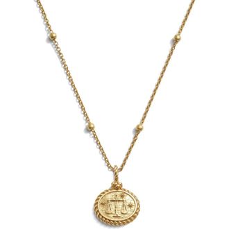 Awe Inspired Zodiac Pendant Necklace in Libra/14K Gold Vermeil at Nordstrom