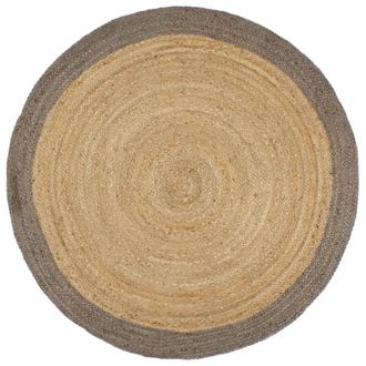 vidaXL Vidaxl - Alfombra Hecha A Mano De Yute Con Borde Gris 240 Cm