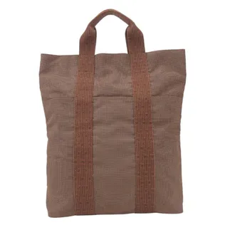 Herm&egrave;s Brown Polyester Polyamide Tote Bag (Pre-Owned)