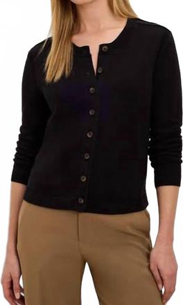 Nic+Zoe Womens Pure Cotton Button Up Cardigan In Black