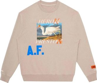 Heron Preston Heron Af Crew Sweatshirt Taupe HMBA014R21JER0036145