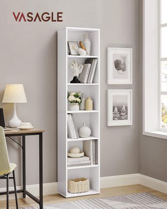 Vasagle Vasagle Librer&iacute;a, Estanter&iacute;a De 6 Niveles, Para Sal&oacute;n, Estudio, Oficin, Dormitorio, Estilo Escandinavo, 40 X 24 X 178,5 Cm, Blanco