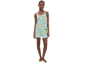 PJ Salvage Citrus Dreams Pajama Set Womens Pajama Sets Morning Blue : LG (US 10-12), Elastane/Modal