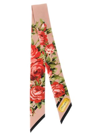 Dolce & Gabbana Pink Floral Printed Bandana Scarf
