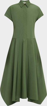 Lafayette 148 New York Organic Cotton Poplin Midi Shirtdress