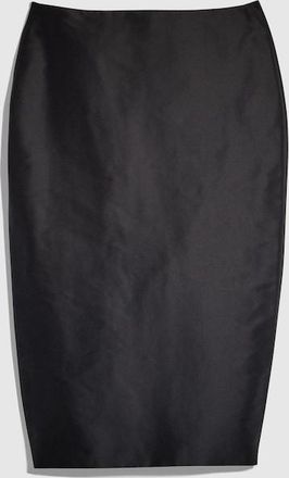 Gucci Fine Silk Faille Midi Skirt, Black