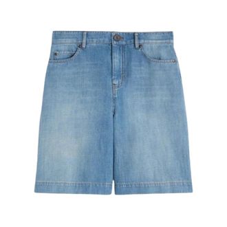 Max Mara Ozono Bermuda - Dames - Denim shorts - Blauw - L - Katoen - Korte Broeken