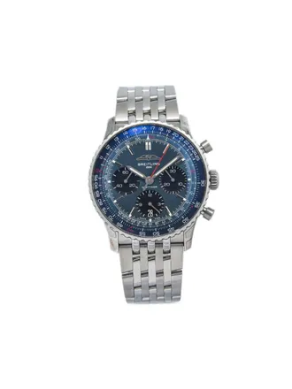 Breitling pre-owned Navitimer 41mm - men - stainless steel - One Size - Blue