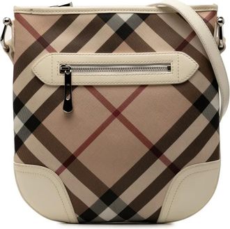 Burberry 2000-2017 Supernova Check gecoat canvas Dryden crossbodytas - Bruin