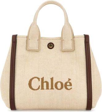 Chlo&eacute; Sand Canvas Small Carry Handbag