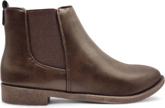 Renna Wide Fit Womens Flat Black Tan E Fit Pull On Chelsea Ankle Boots Bootie, Low Heel, Elastic, Sizes 3-8 (Brown, UK Footwear Size System, Adult, Women, N