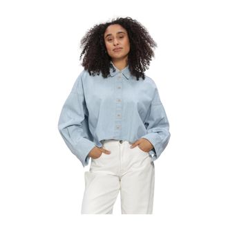 Drykorn Dames, Blouses & Shirts, Blauw, Maat: L Katoen