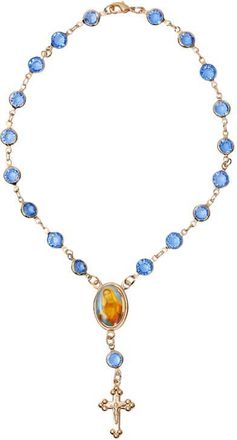 The M Jewelers NY The Blue Stone Rosary Anklet in Gold/blue at Nordstrom